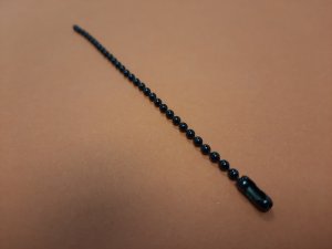 Pre-Cut Steel Ball Chain & Connector Ø2.4mm Black Pack of 100 Pre-Cut Steel Ball Chain & Connector Ø2.4mm Black Pack of 100