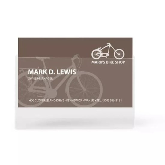 Adhesive business card pocket Long side open 60x95mm Pkt.50 - Click Image to Close